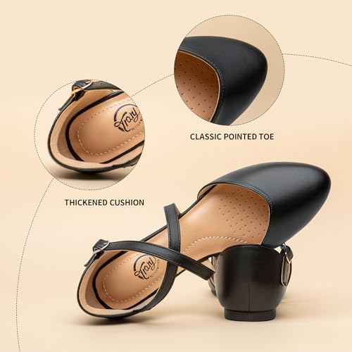 Trary Nude Flats Shoes for Women, Wedding Flats, Nude Flats for Women, Flats for Women Dressy Comfortable, Pointed Toe Dress Flats for Women,Ankle Strap Wide Ballet Flat for Women Wedding-Nude Size 11