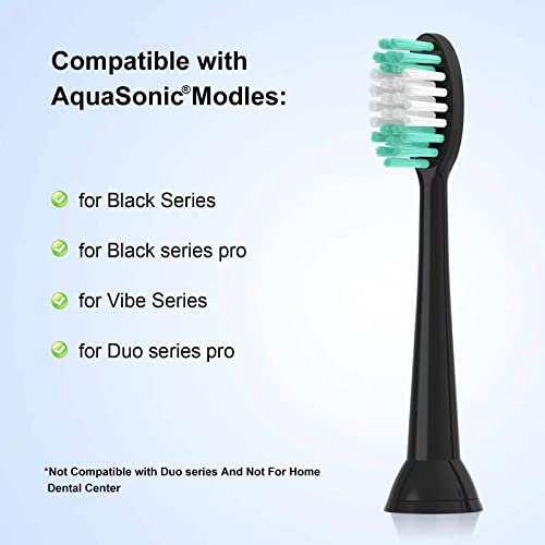 Everystep Replacement Toothbrush Heads 10 Pack for AquaSonic Black Series for Vibe Series Black Series pro, and for Duo Series pro Electric Toothbrush,Balck