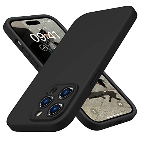 CellEver Heavy-Duty Silicone Case for iPhone 14 Pro - Military Drop Protection, Camera Shield, Scratch-Free Interior, Black