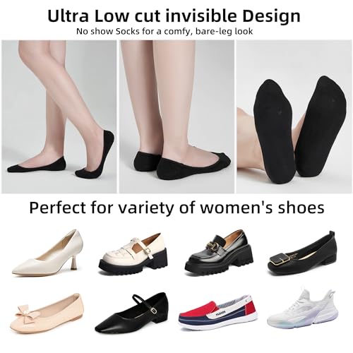 ATBITER 8 Pairs No Show Socks Women for Flats Ultra Low Cut Liner Non Slip Invisible Socks for Shoe Size 6-9/9-11