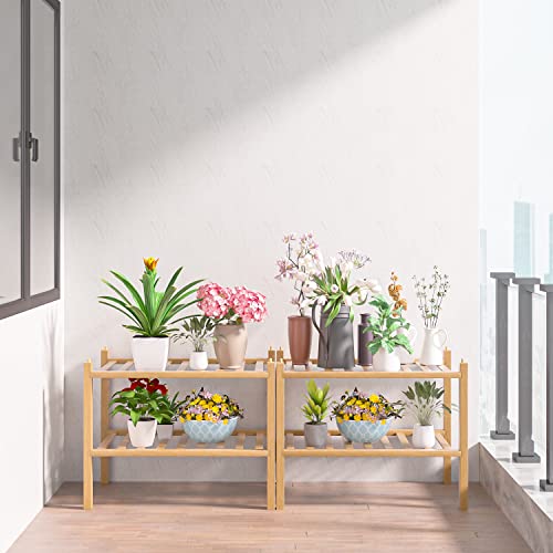 OYREL Narrow Shoe Rack for Closet,Sturdy Small Shoe Rack Organizer,4 Tier Stackable Shoe Storage for Small Space,Beautiful Natural Bamboo Shoe Rack Entryway