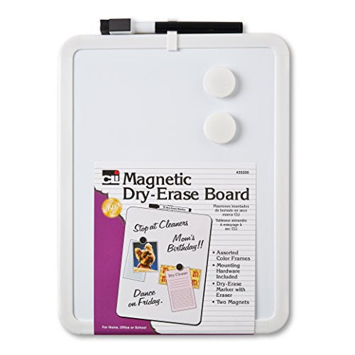 Charles Leonard Magnetic Dry Erase Boards - 8.5 x 11" Mini Whiteboards for Home, Office - Pack of 4 Personal White Board Sets Each Include Marker/Eraser & 2 Magnets - Assorted Colors (35204)