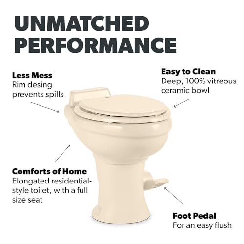 Dometic 302321681 320 Series Low Profile Toilet, White