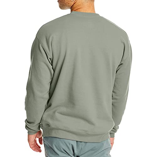 Hanes Men's Ecosmart Fleece Sweatshirt, Cotton-blend Pullover, Crewneck For Men, 1 Or 2 Pack, Stonewashed Green - 1 Pack, Large US