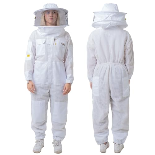 OZ ARMOUR Beekeeping Suit Ventilated ULTRA COOL Three Layer Mesh with Fencing Veil & Round Brim Hat