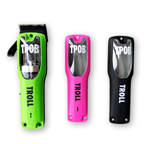 TPOB Troll Professional Barber Clipper 6800 RPM Super Torque Motor with DLC Taper Blade (3 Color Covers)