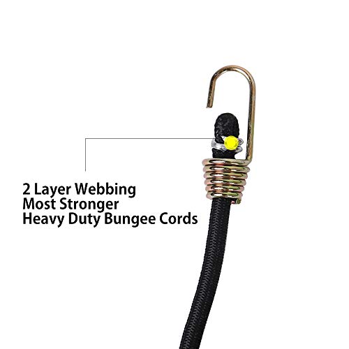 XSTRAP STANDARD 10-Inch Mini Bungee Cords 20 Pieces Rubber Stretchy Bungee Cords with Steel Hooks for Tarp Covers, Canvas Canopies, Motorcycle, Cargo, Hang Christmas Ornaments