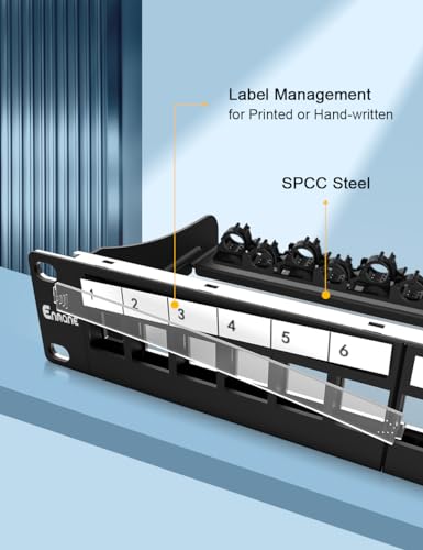 Enmane 12Port Blank Keystone Patch Panel 1U Keystone Patch Panel 10 Inch Shielded Network Patch Panel,Rack Mount with Smart Cable Management (Not Wall Mount