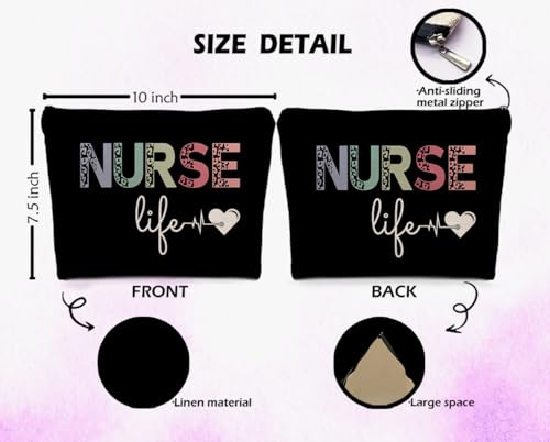 Dwept Gifts for Nurses Cosmetic Bag, Nurse Graduation Gifts, Nursing School Gifts, Nurses Week Gifts Makeup Bag for Purse, Nursing Accessories for Nurses Women, Nurse Daily Affirmations Travel Bag