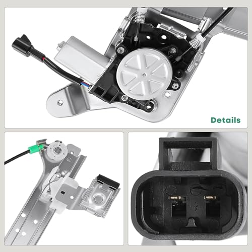 YHTAUTO Rear Driver Side Power Window Regulator With 2-Pin Motor Assembly for Chevy Silverado & GMC & Cadillac Models, Silverado/Sierra 1500 2500 HD 3500, Suburban/Avalanche/Yukon XL, Escalade ESV EXT