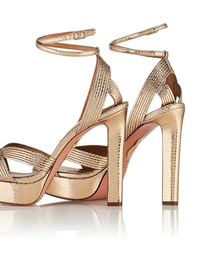 Aquazzura Ari Sandal Plateau 120, Soft Gold, 9.5