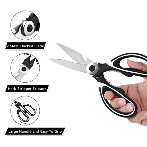 Kitchen Shears, Kitory Premium Heavy Duty Shears Ultra Sharp Stainless Steel Multi-function Kitchen Scissors for Chicken/Poultry/Fish/Meat/Vegetables/Herbs/BBQ