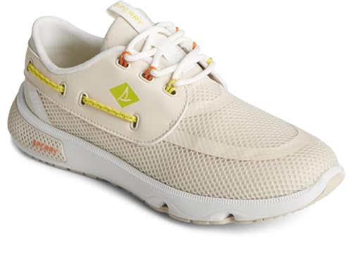 Sperry Ladies Footwear Women's 7 Seas 3-Eye Boat Shoe, Off White, 11