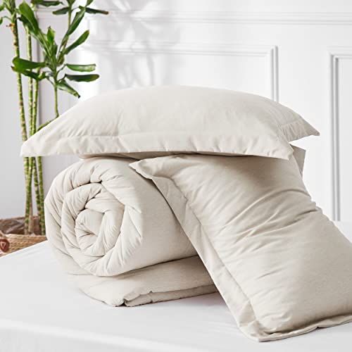 Bedsure Queen Comforter Set - Pink Clay Comforter Queen Size, Soft Bedding for All Seasons, Cationic Dyed Bedding Set, 3 Pieces, 1 Comforter (90"x90") and 2 Pillow Shams (20"x26"+2")