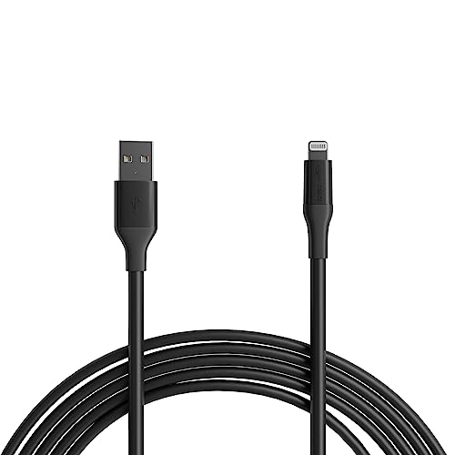 Amazon Basics - USB-A to Lightning ABS Charger Cable (10 feet), MFi Certified for Apple iPhone 14 13 12 11 X Xs Pro, Pro Max, Plus, iPad, 10,000 Bend Lifespan, Black