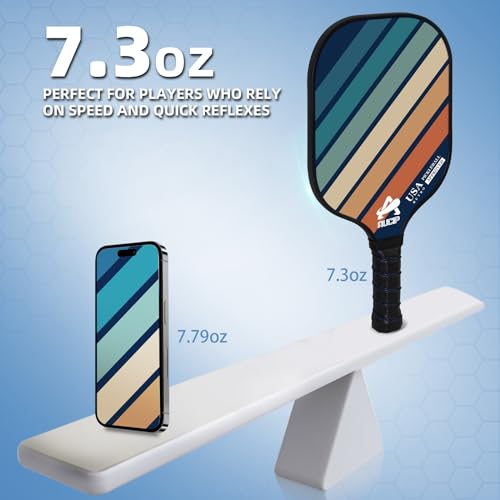 USAPA Approved Pickleball Paddle Set - 2 Pack of PP Honeycomb Core Fiberglass Surface Paddles, Lightweight Pickleball Kit with Breathable Handle, includes 2 Paddles, 4 Balls, 2 Tapes, and 1 Bag