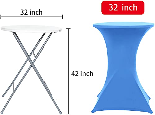 Obstal Cocktail Table Covers Stretch Spandex Black Cocktail Table Cover Cloth for Wedding, Banquet and Party (30"-32" Diameter x 42" Height,1Pc)