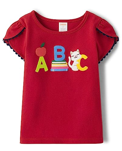 Gymboree,and Toddler Embroidered Graphic Short Sleeve T-Shirts,Pink ABC,10