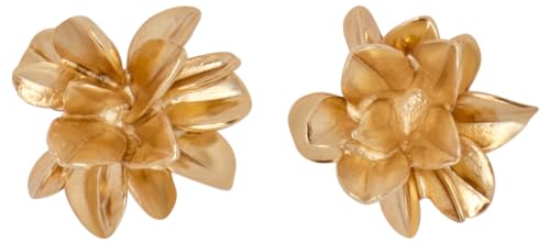 Oscar de la Renta, Flower Stud Earrings, Gold