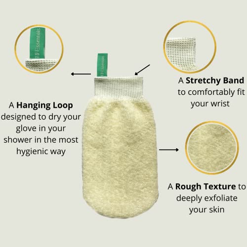 Rough Exfoliating Body Scrubber Glove for Shower - Rough Massage Bath Mitt for Deep Cleansing and Blood Circulation - Pack of 1 - Beige - by 101 Essentials