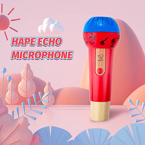 Hape Mighty Echo Microphone | Battery-Free Voice Amplifying Microphone Toy for Kids 1 Year & Up, Red, Model Number: E0337