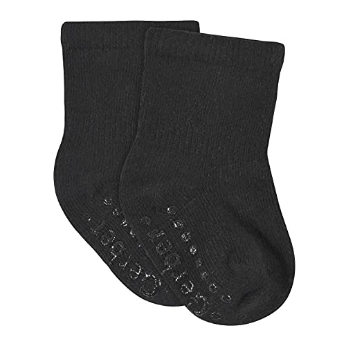 Gerber Baby Girls 8-pack Wiggle-proof Jersey Crew Socks, Black, 0-6 Months US