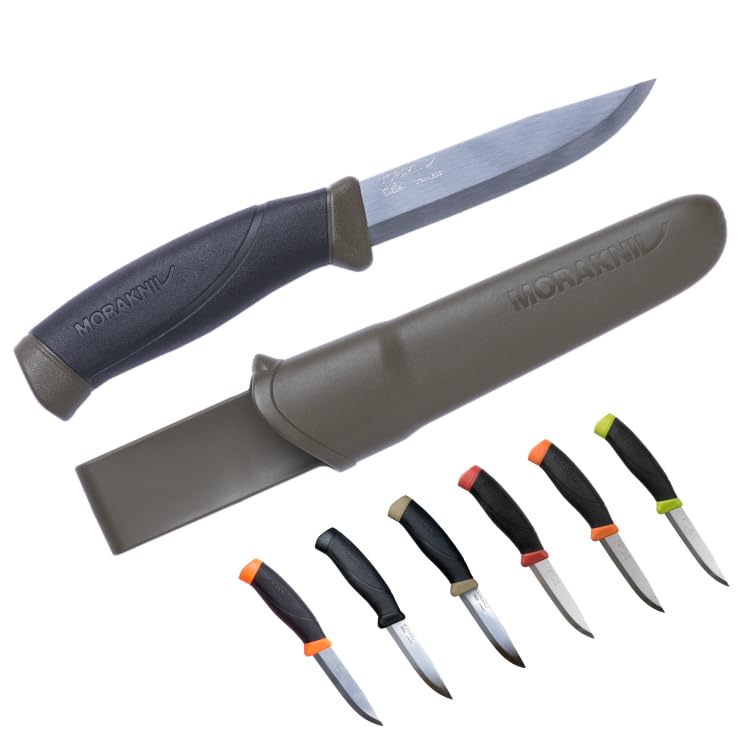 Morakniv Companion Fixed Blade Outdoor Knife with Stainless Steel Blade, 4.1-Inch, Orange (M-11824)