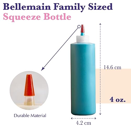 6-Pack Condiment Squeeze Bottles for Sauces - Includes Funnel, Erasable Marker & Reusable Labels, Perfect for Salad Dressings, Liquids, and Ketchup, Durable Plastic 4 oz Bottles