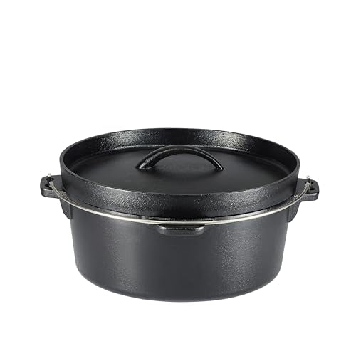 Amazon Basics Pre-Seasoned Cast Iron 5 Pieces Kitchen Pots and Pans Cookware Set, Black, 14.17 x 12.2 x 10.63 in