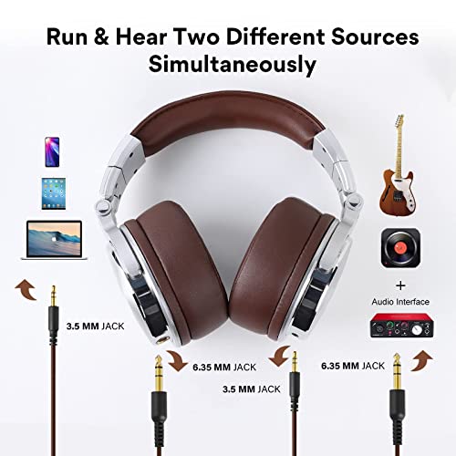 OneOdio Pro-30 Over Ear Headphone, Wired Premium Stereo Sound Headsets with 50mm Driver, Foldable Comfortable Headphones with Protein Earmuffs and Shareport for Recording Monitoring Podcast PC