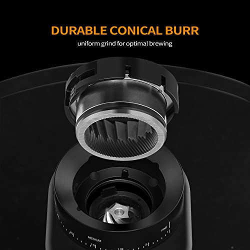 Ollygrin Coffee Bean Burr Grinder Electric, Burr Mill Conical Coffee Grinder With 30 Adjustable Grind Settings For 2-12 Cups, Sliver & Black