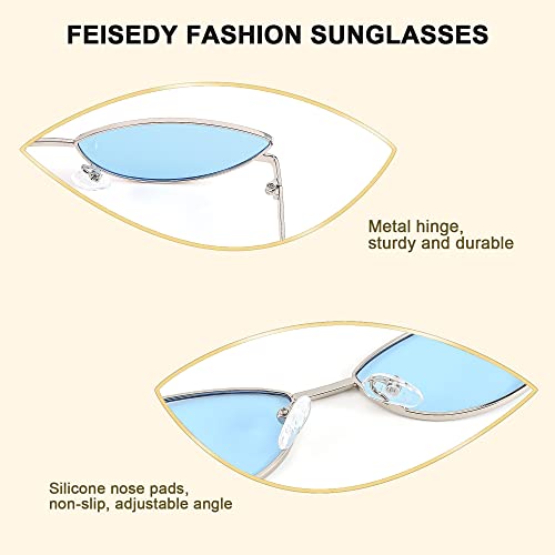 FEISEDY Fashion Designer Sunglasses Retro Small Petals Shape Arc Temple Design B2298