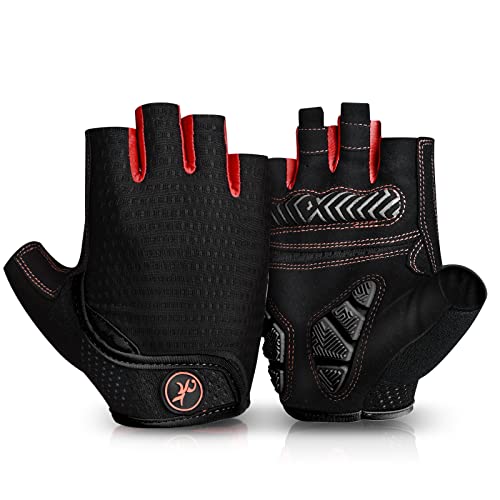 MOREOK-Cycling Gloves Bike Gloves for Men/Women-[5MM Gel Pad] Biking Gloves DEEP Balck-S
