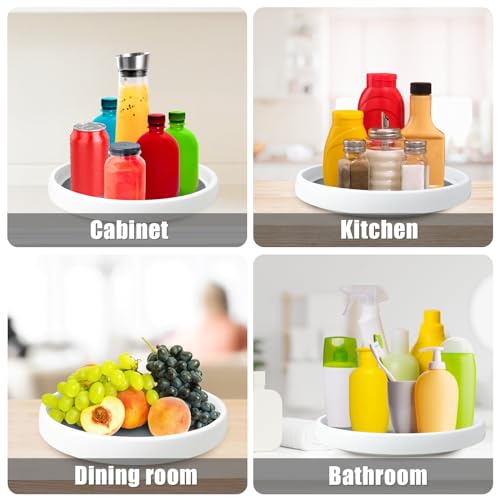 Lazy Susan Organizers, 10'' Set of 4, Non-Skid Lazy Susan Turntable for Cabinet, Pantry Storage, Kitchen, Refrigerator Organizing, Rotating Spice Rack