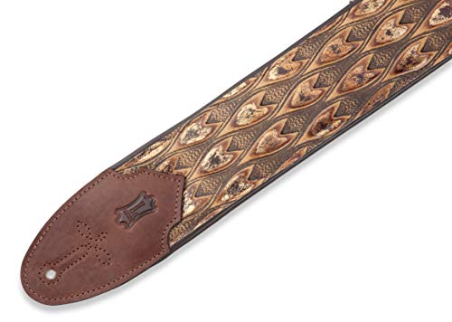 Levy's Leathers Sundance 3" wide Embossed Leather Guitar Strap; Western Series - Arrowhead Bronze (M4WP-005)