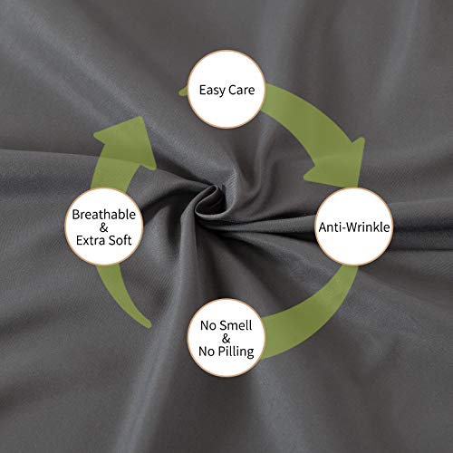 PY HOME & SPORTS Queen Bed Sheets Set Blue Ultra Soft 4 Pieces Bedding Microfiber Luxury Sheet with 16" Deep Pockets