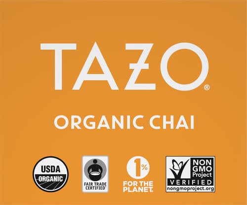 TAZO Tea, Organic Chai Black Tea Bags, 16 Total Tea Bags