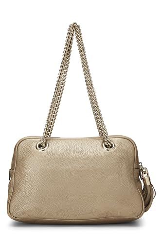 Gucci, Pre-Loved Metallic Gold Grained Leather Soho Chain Shoulder Bag, Gold