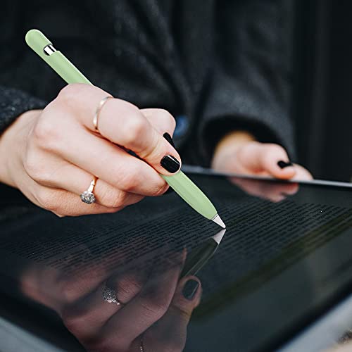 AhaStyle Anti-Slip Case Sleeve Silicone Protective Skin [ Added Cable Adapter Tether Kit] Compatible with iPad Pencil 1st Generation