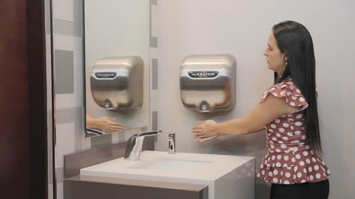 XLERATOR XL-SBX Automatic High Speed Hand Dryer with Brushed Stainless Steel Cover and 1.1 Noise Reduction Nozzle, 5.5 A, 277 V