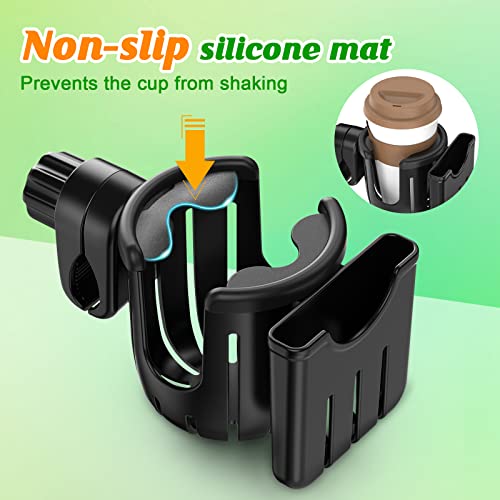 Guiseapue 2 Packs Stroller Cup Holder, Universal Cup Holder for Stroller, Bike, Wheelchair, Walker, Scooter, Stroller Accessories for Uppababy, Nuna, Bugaboo, Doona, Gifts for Women, Mom, Men