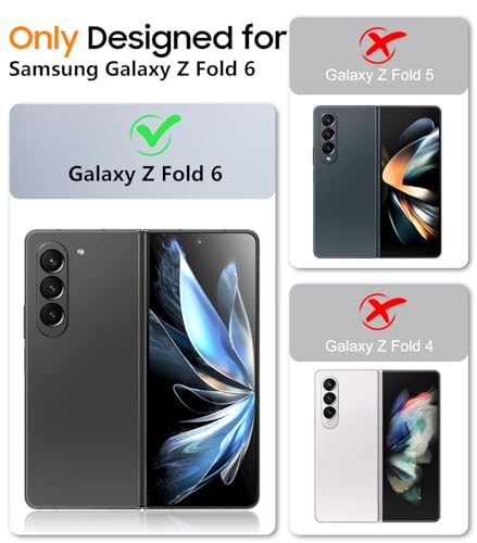 SPIDERCASE Designed for Samsung Galaxy Z Fold 6 Case,Built-in [Screen Protector] [Hinge Protection] [Kickstand] Full Body Protective Phone Case for Galaxy Z Fold 6 - Black