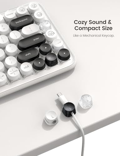 Cord Organizer [1s Lock] Spring Cable Holder Clips - Lamicall 6Pack Desk Cable Management Clips, Phone Charger Cord [Smooth Adjustable], Adhesive Wire Organizer Keeper for Nightstand Wall Car Office