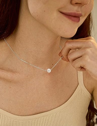 Natural Baroque Pearl Necklace for Women 10mm Handpicked Floating Single Pearl Necklace Pendant with White Gold Plating 18 inch Chain Pearl Jewelry Gifts for Her