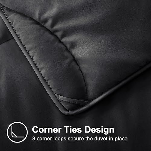 MEELUS Lightweight Comforter Cooling Duvet Insert White, All Season Breathable King Size Duvet, Soft Microfiber Summer Cool Down Alternative Winter Quilt with Corner Tabs, 102x90 inch