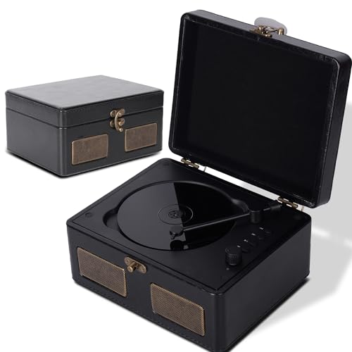 CD Player Portable with Bluetooth, RetroBeat 2200mAH Rechargeable Desktop CD Player for Home with Speakers, AUX Output, USB Mode and TF Card Support, Headphone Output (Black)