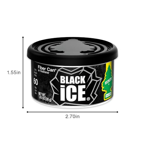 LITTLE TREES Car Air Freshener. Fiber Can Provides a Long-Lasting Scent for Auto or Home. Recycled Fiber. Black Ice, 4 Air Fresheners