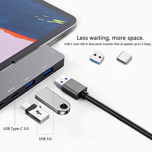 iPad Pro USB C Hub Adapter with 4K HDMI,3.5mm Jack,2 x USB3.0,PD 60W,USB C Data,SD/TF Card Slot,6in1 Adapter for M4 M2 M1 iPad Pro 11 12.9 2025-2018,iPad Air/Mini