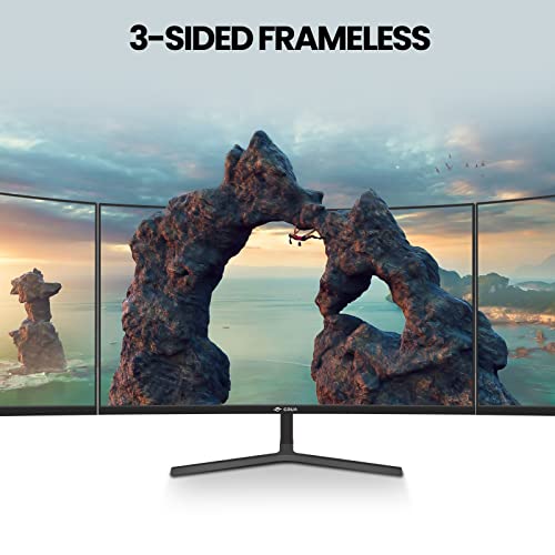 CRUA 24 Inch 144hz/180hz Curved Gaming Monitor, FHD 1080P Frameless Computer Monitors, Support AMD freesync Low Motion Blur, Eye Care, DP, HDMI, Compatible Wall Mountable Installs-Black