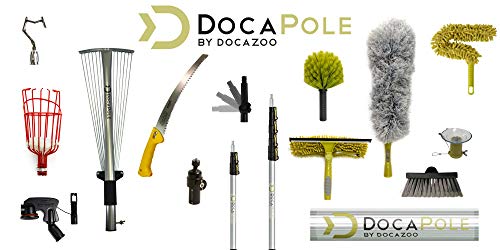 DOCAZOO 6-24 Foot (30 ft Reach) Extension Pole and 10” Medium Bristle Brush for House Siding, Deck, Garage, Patio and More